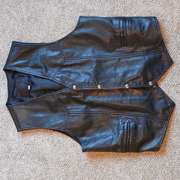 Camel Other - Vintage Camel Leather Biker Vest Lg